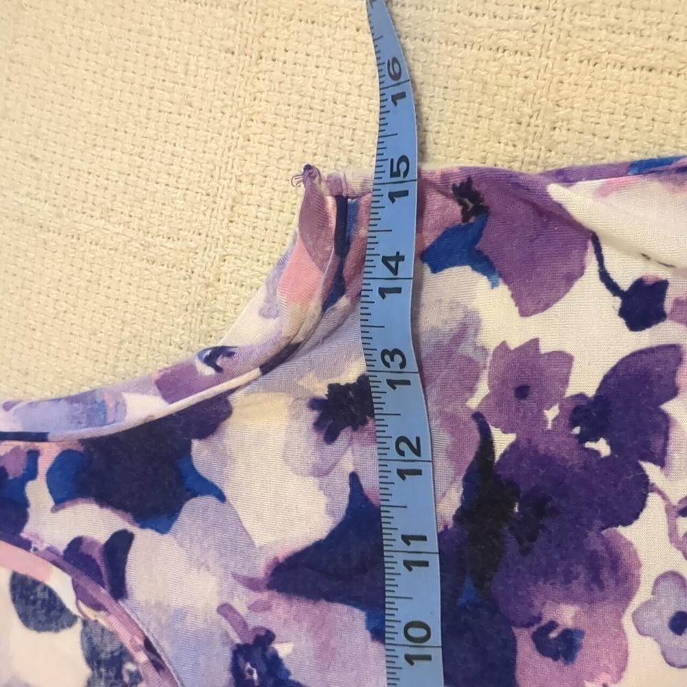 Simply Vera Vera Wang Floral Tank Top - Purple and Pink - Picture 7 of 10